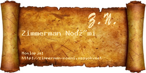 Zimmerman Noémi névjegykártya